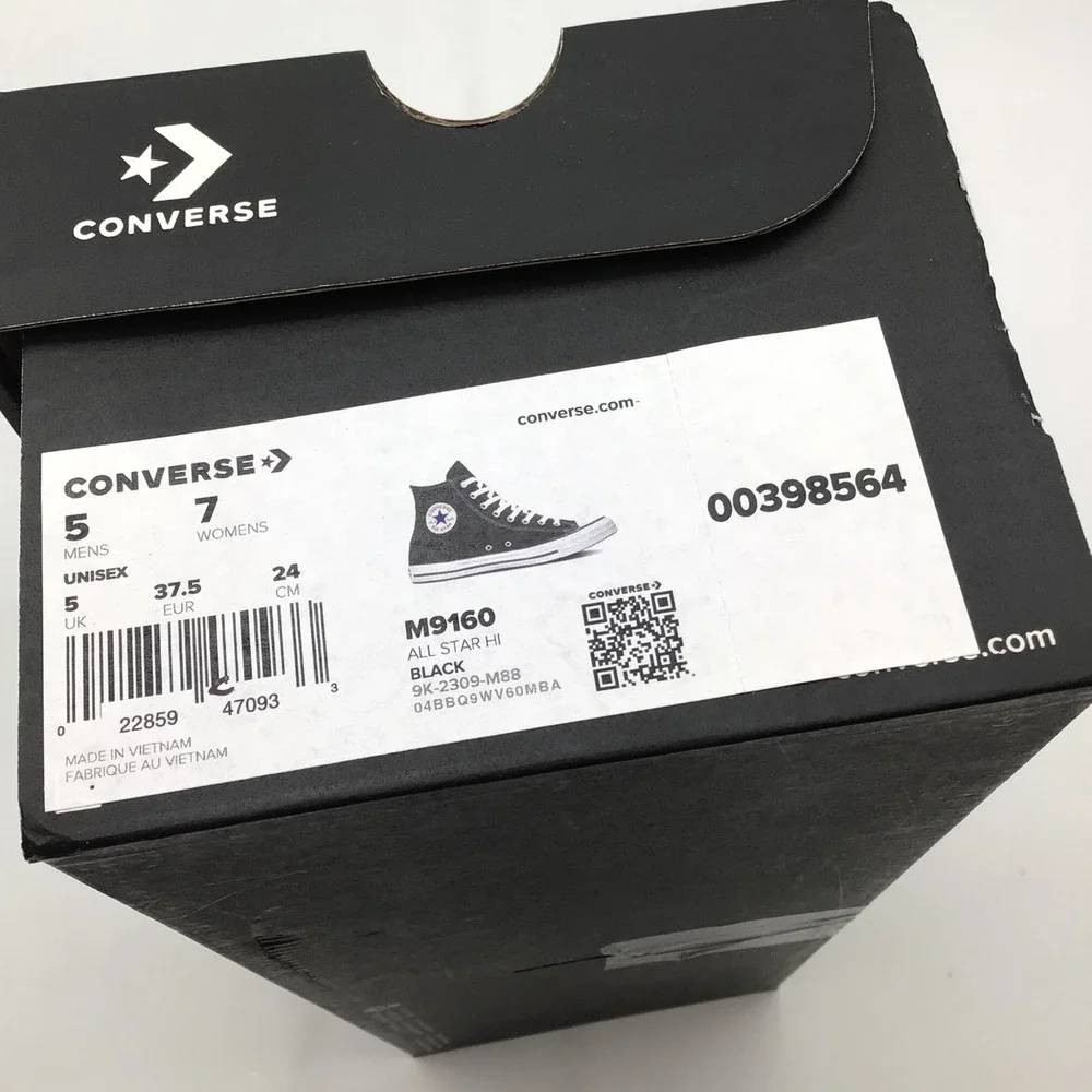 Converse Chuck Taylor All Star Hi Black White Mens Size 5 M9160 Sneakers NEW - Picture 6 of 6